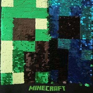 Minecraft Creeper Crewneck Sweatshirt With Color-Changing Sequin Design
